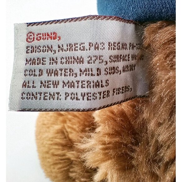 Brown Teddy Gund Everywhere Bear Plush 15382 Blue E-Town Hoodie 15" Animal - Picture 11 of 15